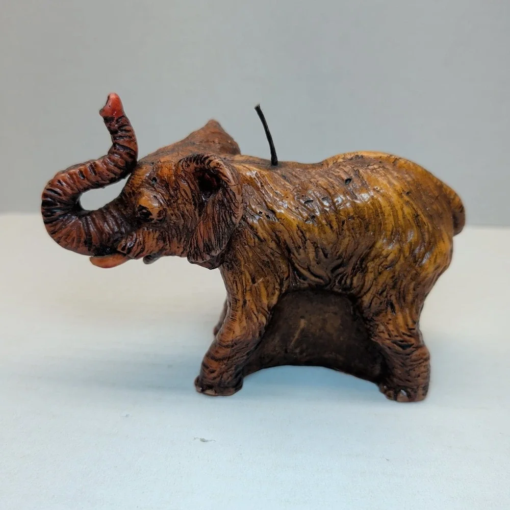 Lot of‎ 5 Vintage Elephant Shaped Novelty Decorative Candle Wax Figurine